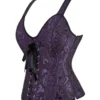 Corset violet à motifs baroques et bretelles