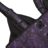 Corset violet à motifs baroques et bretelles
