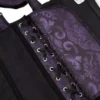 Corset violet à motifs baroques et bretelles