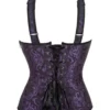 Corset violet à motifs baroques et bretelles