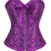 Corset violet à motifs baroques et zip frontal (1) Corset violet à motifs baroques et zip frontal
