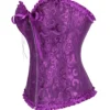Corset violet à motifs baroques et zip frontal (2) Corset violet à motifs baroques et zip frontal