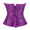 Corset violet à motifs baroques et zip frontal (3) Corset violet à motifs baroques et zip frontal