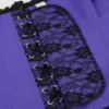 Corset violet royal à dentelle noire et nœuds satinés