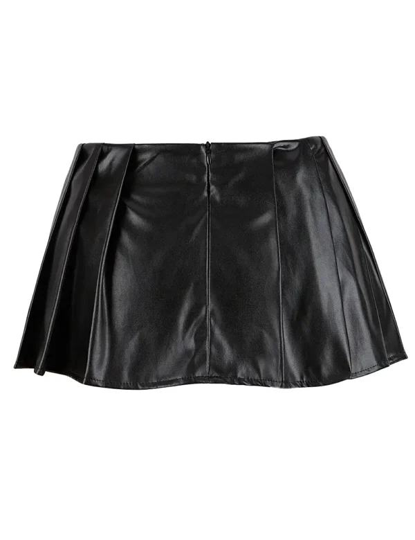 Ensemble corset et jupe simili cuir noir (2) Ensemble corset et jupe simili cuir noir