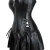 Ensemble corset et jupe simili cuir noir (3) Ensemble corset et jupe simili cuir noir