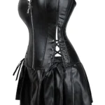 Ensemble corset et jupe simili cuir noir (3) Ensemble corset et jupe simili cuir noir