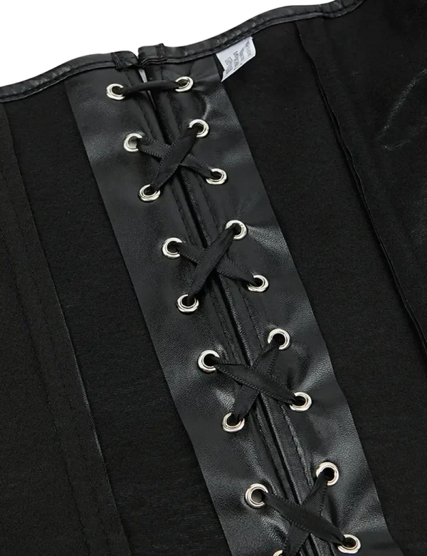 Ensemble corset et jupe simili cuir noir (5) Ensemble corset et jupe simili cuir noir