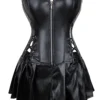Ensemble corset et jupe simili cuir noir (6) Ensemble corset et jupe simili cuir noir