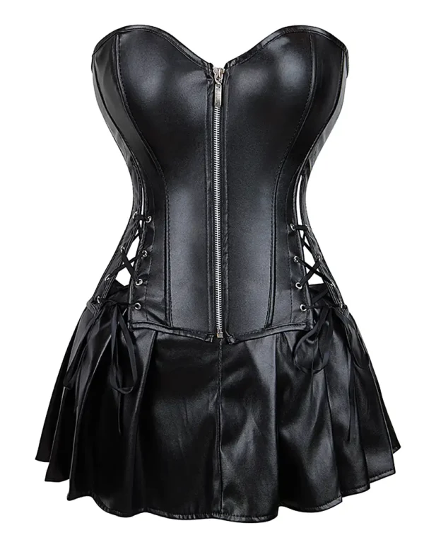 Ensemble corset et jupe simili cuir noir (6) Ensemble corset et jupe simili cuir noir