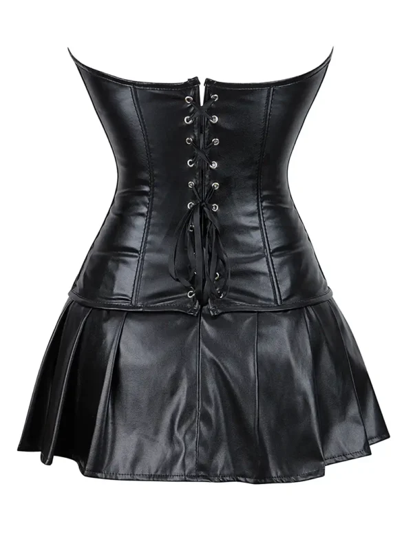 Ensemble corset et jupe simili cuir noir (7) Ensemble corset et jupe simili cuir noir