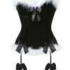 Guêpière corset en velours noir Black Christmas