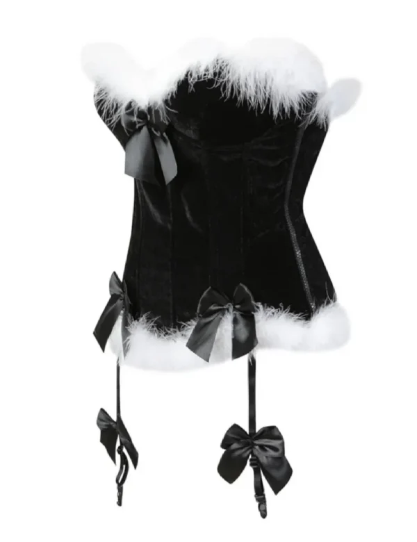 Guêpière corset en velours noir Black Christmas