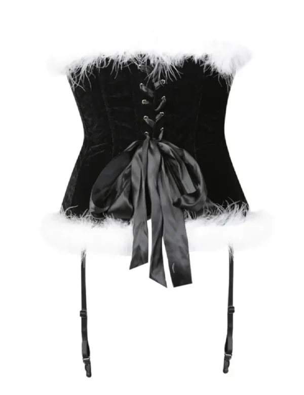 Guêpière corset en velours noir Black Christmas