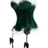 Guêpière de Noël en velours vert émeraude