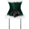 Guêpière de Noël en velours vert émeraude