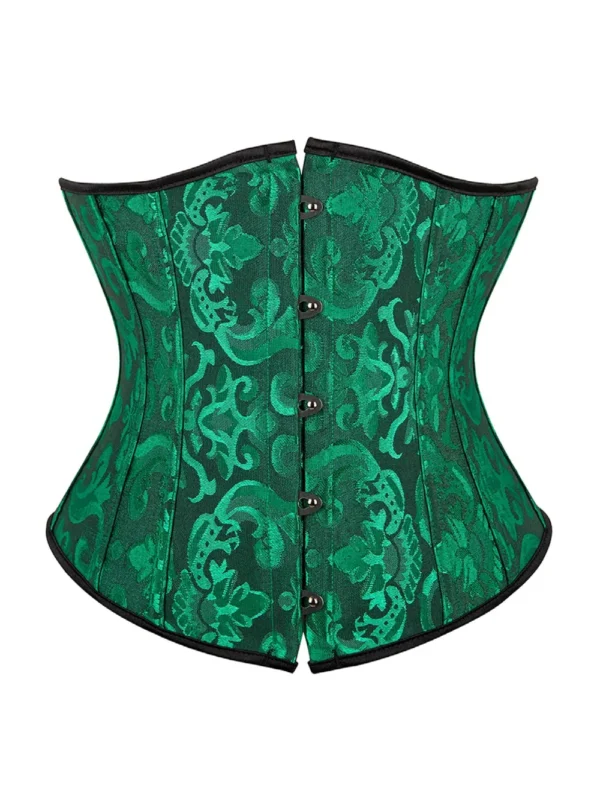 Serre-taille vert émeraude et noir à motifs baroque