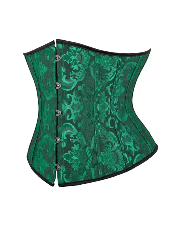 Serre-taille vert émeraude et noir à motifs baroque