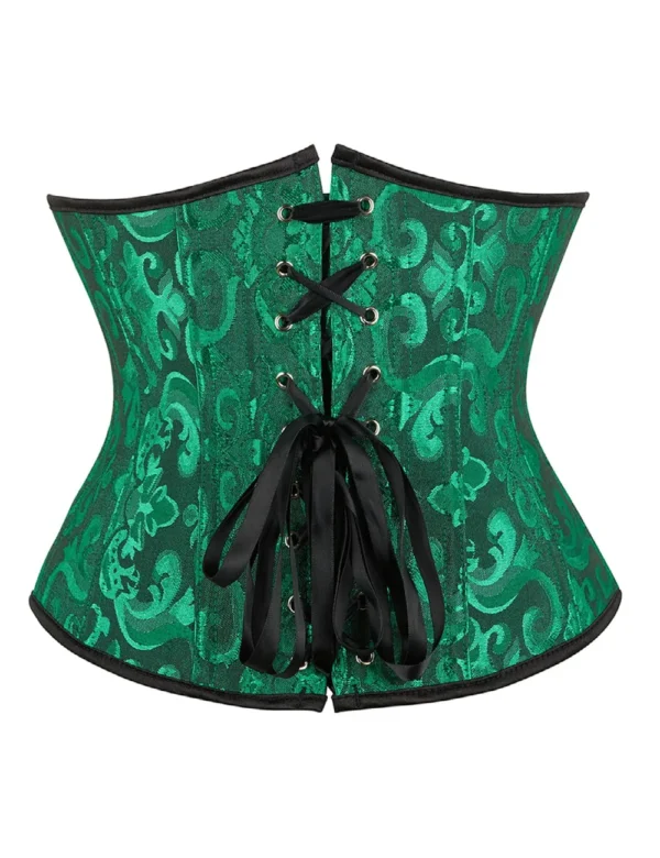 Serre-taille vert émeraude et noir à motifs baroque