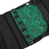 Serre-taille vert émeraude et noir à motifs baroque