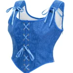 Bustier bleu en velours côtelé (1) Bustier bleu en velours côtelé