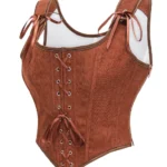 Bustier en velours marron avec laçage frontal (1) Bustier en velours marron à laçage frontal