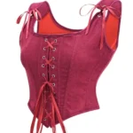 Bustier framboise en velours à encolure carrée (1) Bustier framboise en velours à encolure carrée
