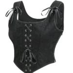 Bustier noir en velours à pointe en V (2) Bustier noir en velours à pointe en V