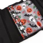 Corset Halloween gris satiné à motifs macabres (6) Corset Halloween gris satiné à motifs macabres