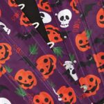 Corset Halloween violet à citrouilles et têtes de mort Corset Halloween violet à citrouilles et têtes de mort