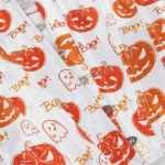 Corset blanc à motifs citrouilles Halloween (4) Corset blanc à motifs citrouilles Halloween