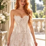 Corset blanc en résille ajourée (vue de face) Corset blanc en résille ajourée