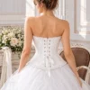 Corset blanc romantique en jacquard fleuri 3 Corset blanc romantique en jacquard fleuri