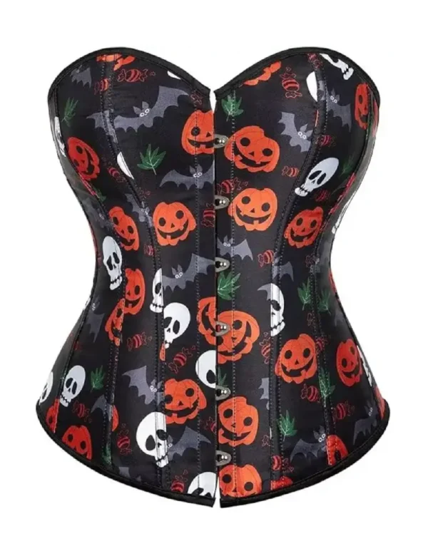 Corset noir à imprimés Halloween (3) Corset noir à imprimés Halloween