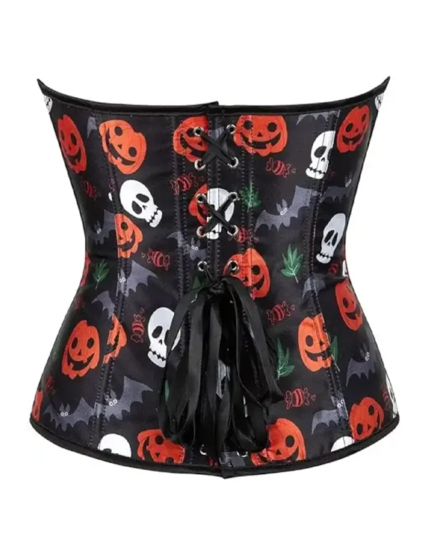 Corset noir à imprimés Halloween (4) Corset noir à imprimés Halloween