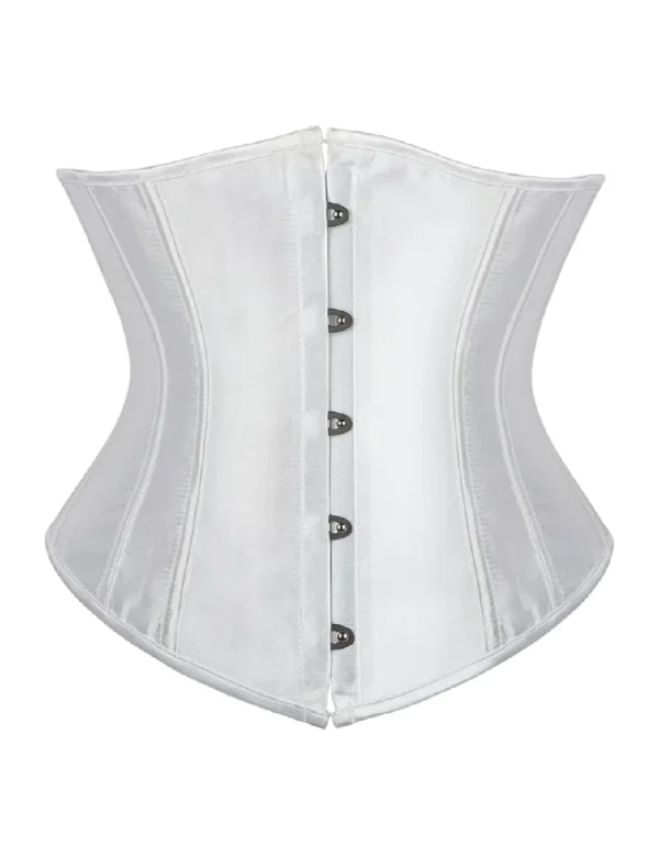 Corset serre-taille de mariée en satin blanc (1) Corset serre-taille de mariée en satin blanc
