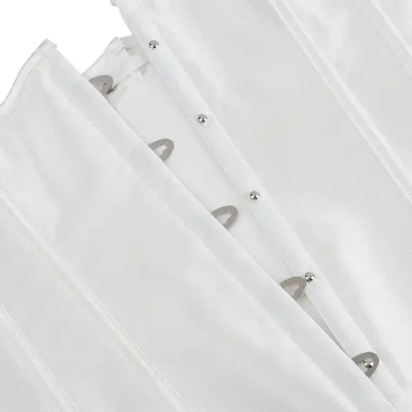 Corset serre-taille de mariée en satin blanc (3) Corset serre-taille de mariée en satin blanc