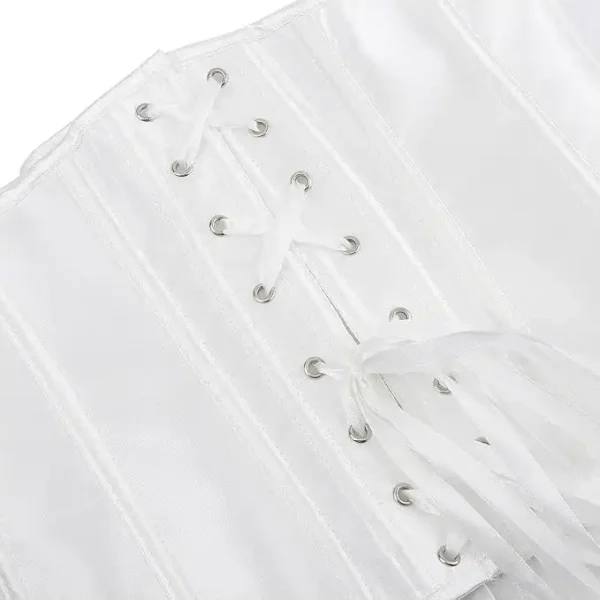 Corset serre-taille de mariée en satin blanc (4) Corset serre-taille de mariée en satin blanc