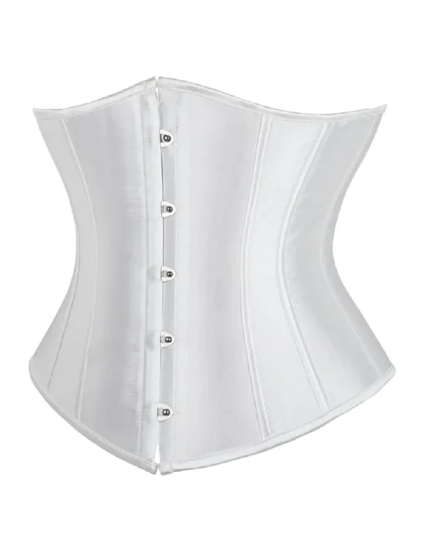 Corset serre-taille de mariée en satin blanc (5) Corset serre-taille de mariée en satin blanc