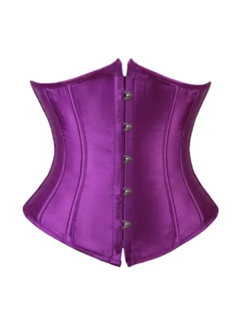 Corset sous poitrine violet en satin (1) Corset sous-poitrine violet en satin