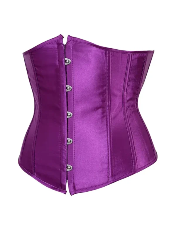 Corset sous poitrine violet en satin (3) Corset sous-poitrine violet en satin